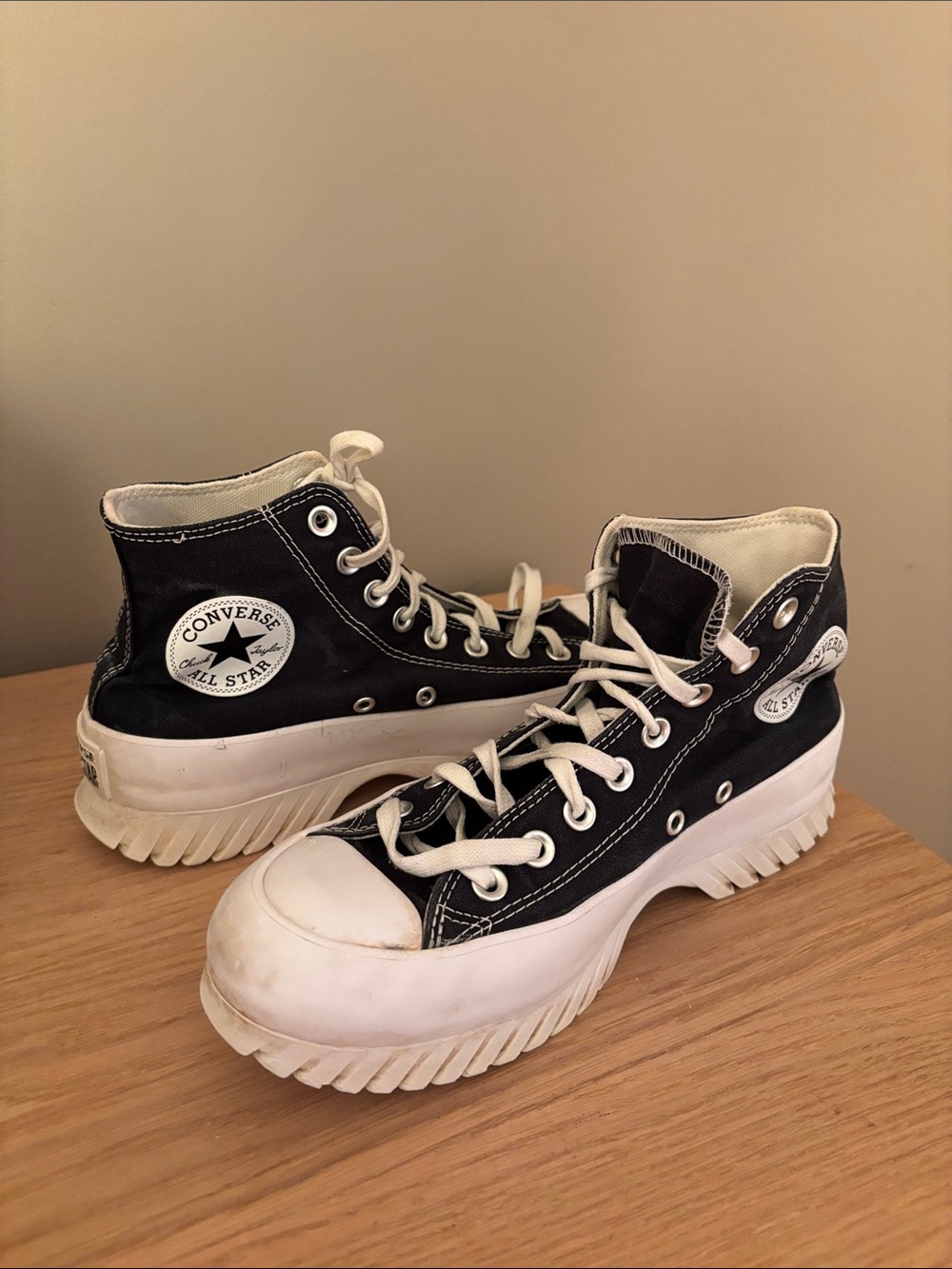Converse Black and White High-Top Canvas Sneakers